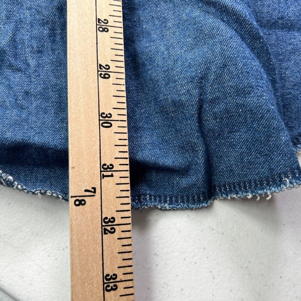 Vintage Wrangler Denim Shirt Long Sleeve Pearl Snap Mens 16.5–34 - Picture 8 of 8